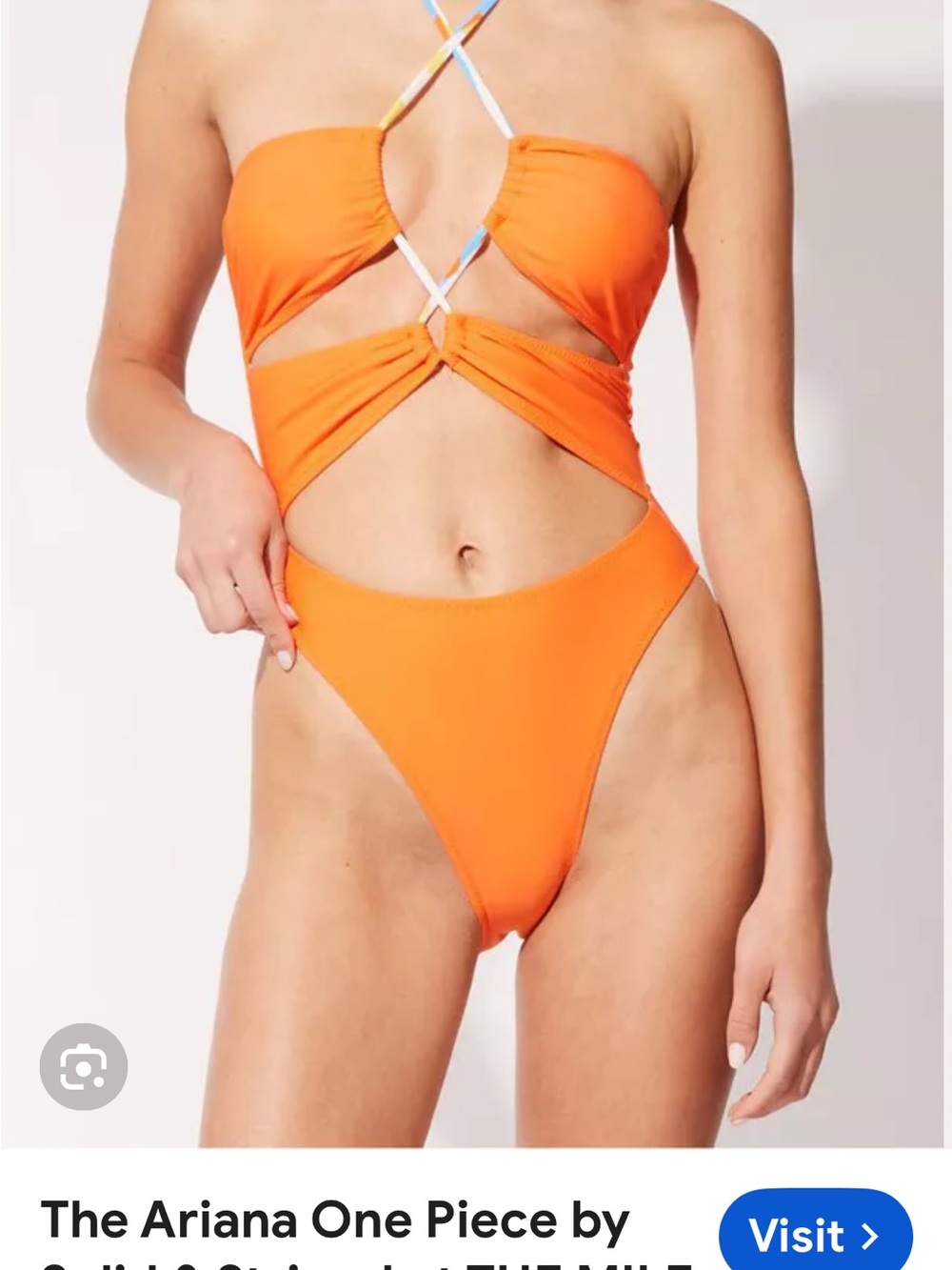 SOLID & STRIPED Orange Cutout Cover-Up and Bikini Set